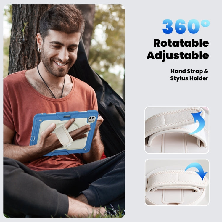 For iPad Pro 13 2024 Silicone + PC Tablet Protective Case(Cream+Navy Blue) - iPad Pro 13 2024 Cases by PMC TechLife | Online Shopping South Africa | PMC TechLife | Buy Now Pay Later Mobicred