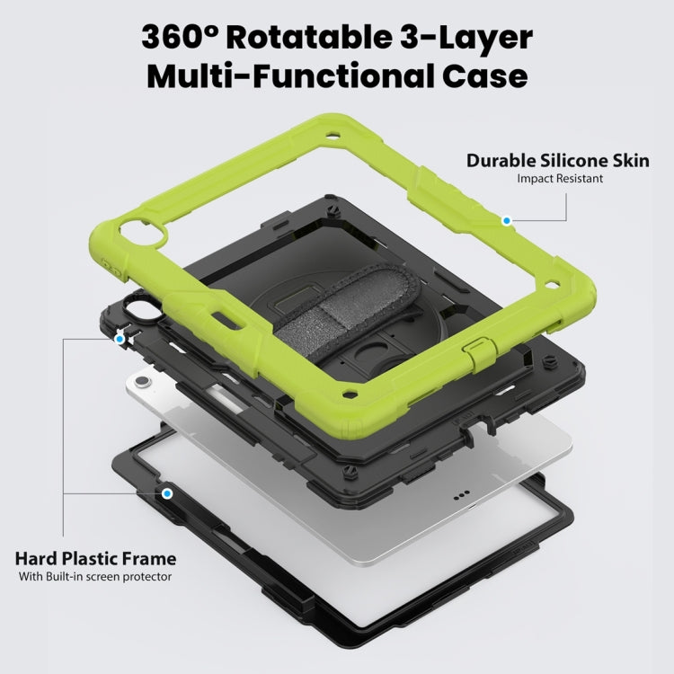 For iPad Air 13 2024 Silicone + PC Tablet Protective Case(Black+Yellow Green) - iPad Air 13 2024 Cases by PMC TechLife | Online Shopping South Africa | PMC TechLife | Buy Now Pay Later Mobicred