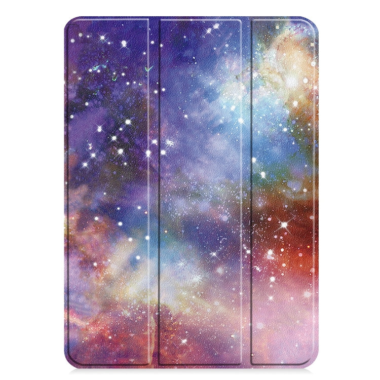 For iPad Pro 11 2024 Custer Painted 3-Fold Holder Smart Leather Tablet Case(Milky Way Nebula) - iPad Pro 11 2024 Cases by PMC Jewellery | Online Shopping South Africa | PMC Jewellery | Buy Now Pay Later Mobicred