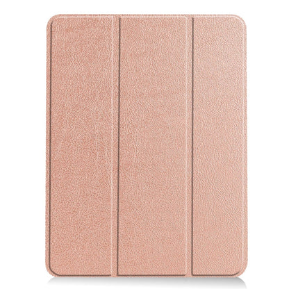 For iPad Air 11 2024 / 2025 Custer TPU Pure Color 3-Fold Holder Smart Leather Tablet Case(Rose Gold) - iPad Air 11 2025 / 2024 Cases by PMC Jewellery | Online Shopping South Africa | PMC Jewellery | Buy Now Pay Later Mobicred