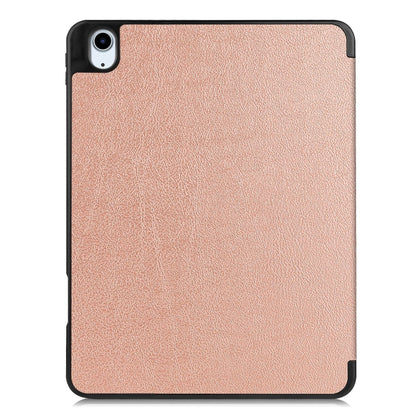 For iPad Air 11 2024 / 2025 Custer TPU Pure Color 3-Fold Holder Smart Leather Tablet Case(Rose Gold) - iPad Air 11 2025 / 2024 Cases by PMC Jewellery | Online Shopping South Africa | PMC Jewellery | Buy Now Pay Later Mobicred