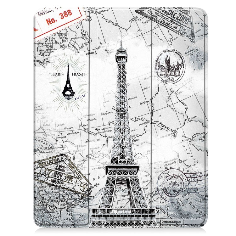 For iPad Pro 13 2024 Custer Painted 3-Fold Holder Smart Leather Tablet Case with Pen Tray(Eiffel Tower) - iPad Pro 13 2024 Cases by PMC Jewellery | Online Shopping South Africa | PMC Jewellery | Buy Now Pay Later Mobicred