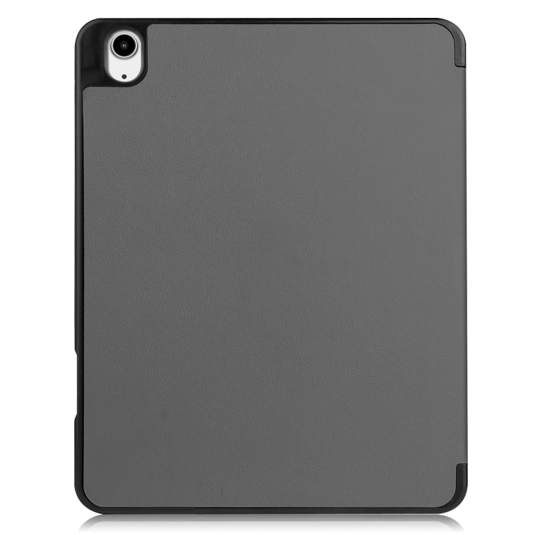 For iPad Air 13 2024 Custer TPU Pure Color 3-Fold Holder Smart Leather Tablet Case with Pen Tray(Grey) - iPad Air 13 2024 Cases by PMC Jewellery | Online Shopping South Africa | PMC Jewellery | Buy Now Pay Later Mobicred