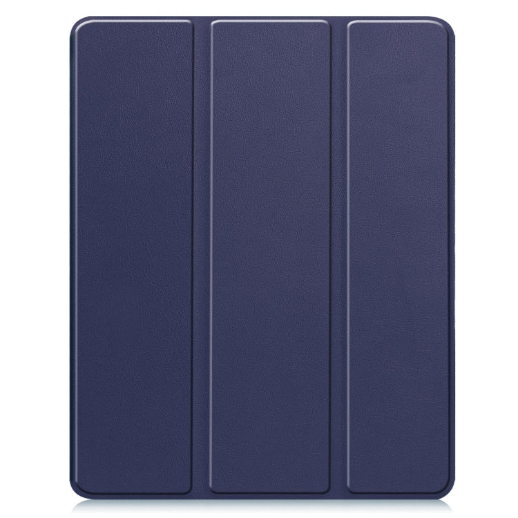 For iPad Air 13 2024 / 2025 Custer TPU Pure Color 3-Fold Holder Smart Leather Tablet Case with Pen Tray(Dark Blue) - iPad Air 13 2025 / 2024 Cases by PMC Jewellery | Online Shopping South Africa | PMC Jewellery | Buy Now Pay Later Mobicred