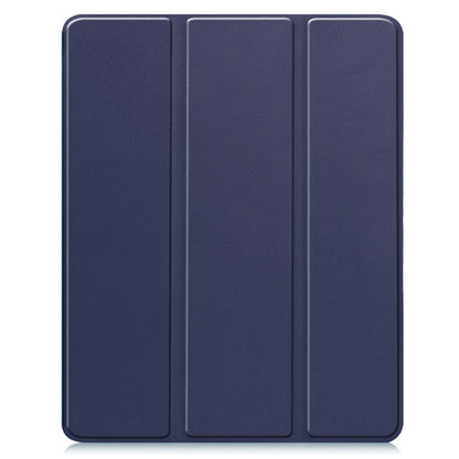 For iPad Air 13 2024 / 2025 Custer TPU Pure Color 3-Fold Holder Smart Leather Tablet Case with Pen Tray(Dark Blue) - iPad Air 13 2025 / 2024 Cases by PMC Jewellery | Online Shopping South Africa | PMC Jewellery | Buy Now Pay Later Mobicred