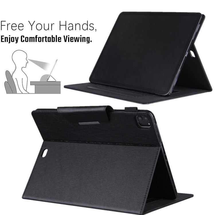 For iPad Pro 11 2024 Solid Color Metal Buckle Leather Smart Tablet Case(Black) - iPad Pro 11 2024 Cases by PMC Jewellery | Online Shopping South Africa | PMC Jewellery | Buy Now Pay Later Mobicred