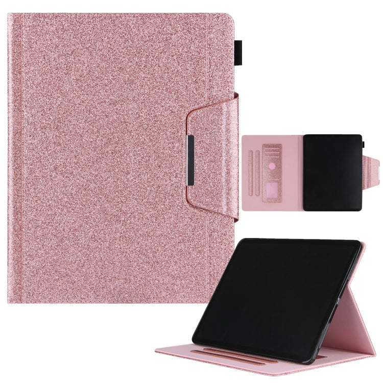 For iPad Pro 13 2024 Glitter Metal Buckle Leather Smart Tablet Case(Rose Gold) - iPad Pro 13 2024 Cases by PMC Jewellery | Online Shopping South Africa | PMC Jewellery | Buy Now Pay Later Mobicred