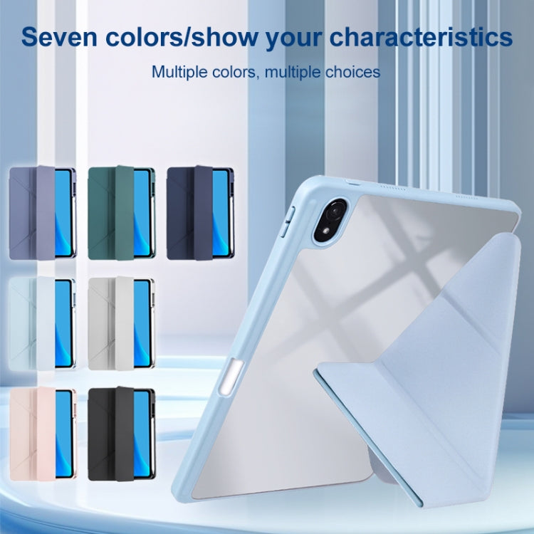For Huawei MatePad 10.8 Clear Acrylic Deformation Leather Tablet Case(Dark Blue) - Huawei by PMC TechLife | Online Shopping South Africa | PMC TechLife | Buy Now Pay Later Mobicred