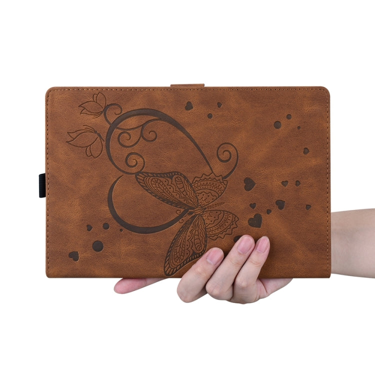 For iPad Pro 13 2024 Love Butterfly Embossed Leather Tablet Case(Brown) - iPad Pro 13 2024 Cases by PMC Jewellery | Online Shopping South Africa | PMC Jewellery | Buy Now Pay Later Mobicred