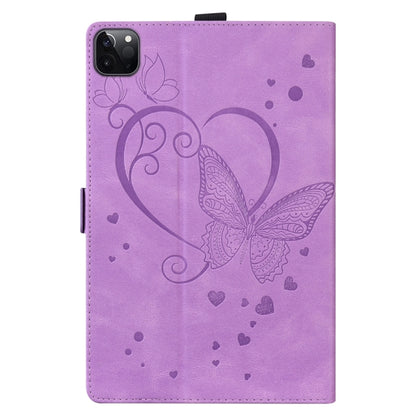 For iPad Pro 11 2024 Love Butterfly Embossed Leather Tablet Case(Purple) - iPad Pro 11 2024 Cases by PMC Jewellery | Online Shopping South Africa | PMC Jewellery | Buy Now Pay Later Mobicred