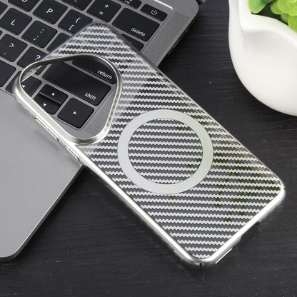 For Huawei Pura 70 Pro /70 Pro+ 6D Plated Carbon Fiber Clear Magsafe PC Phone Case(Starlight Silver) - Huawei Cases by PMC Jewellery | Online Shopping South Africa | PMC Jewellery | Buy Now Pay Later Mobicred