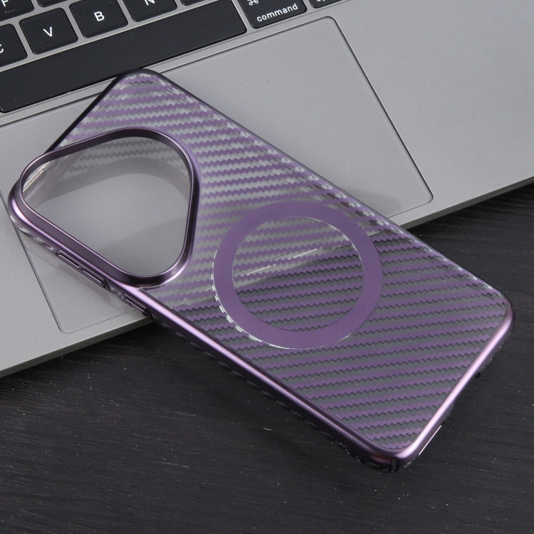 For Huawei Pura 70 Pro /70 Pro+ 6D Plated Carbon Fiber Clear Magsafe PC Phone Case(Aurora Purple) - Huawei Cases by PMC Jewellery | Online Shopping South Africa | PMC Jewellery | Buy Now Pay Later Mobicred