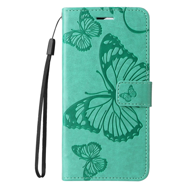 For iPhone 16 3D Butterfly Embossed Pattern Flip Leather Phone Case(Green) - iPhone 16 Cases by PMC TechLife | Online Shopping South Africa | PMC TechLife | Buy Now Pay Later Mobicred