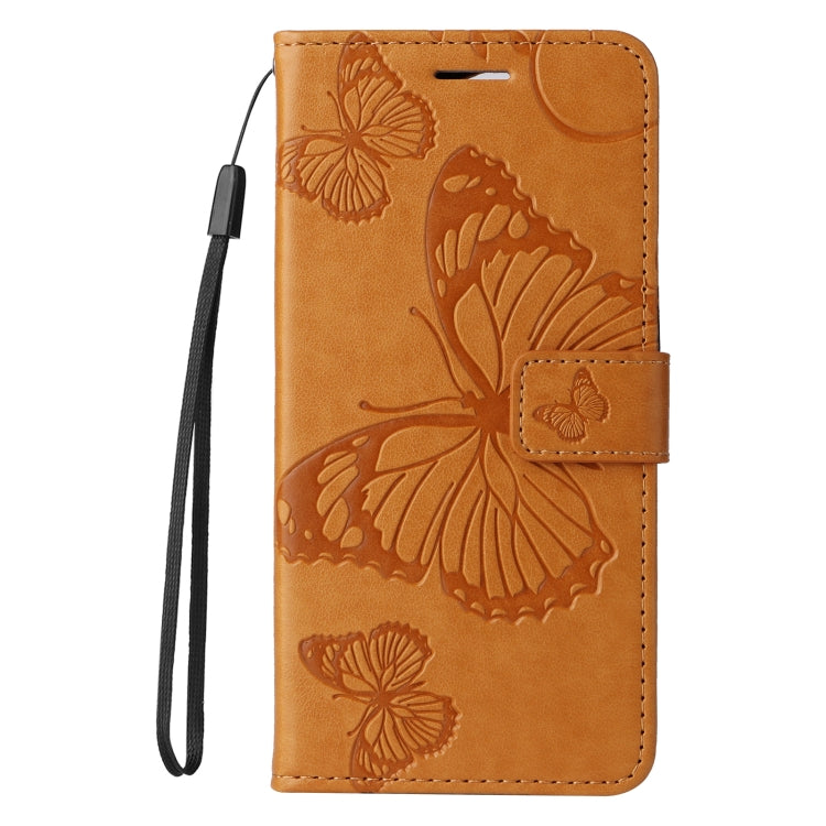 For iPhone 16 Plus 3D Butterfly Embossed Pattern Flip Leather Phone Case(Yellow) - iPhone 16 Plus Cases by PMC TechLife | Online Shopping South Africa | PMC TechLife | Buy Now Pay Later Mobicred