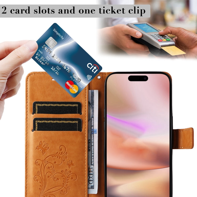 For iPhone 16 Plus 3D Butterfly Embossed Pattern Flip Leather Phone Case(Yellow) - iPhone 16 Plus Cases by PMC TechLife | Online Shopping South Africa | PMC TechLife | Buy Now Pay Later Mobicred