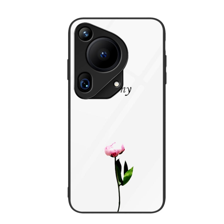 For Huawei Pura 70 Ultra Colorful Painted Glass Phone Case(A Flower) - Huawei Cases by PMC Jewellery | Online Shopping South Africa | PMC Jewellery | Buy Now Pay Later Mobicred