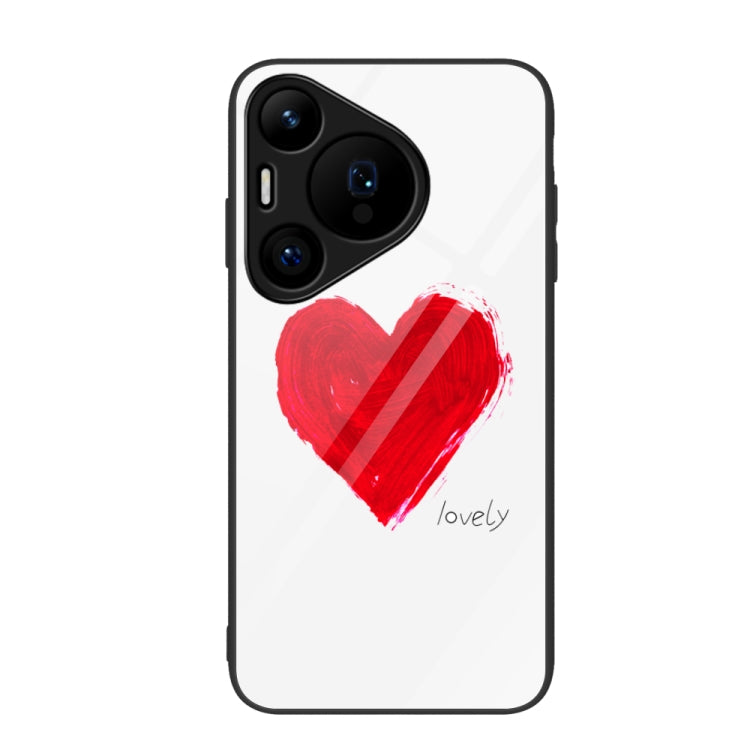 For Huawei Pura 70 Colorful Painted Glass Phone Case(Love) - Huawei Cases by PMC Jewellery | Online Shopping South Africa | PMC Jewellery | Buy Now Pay Later Mobicred