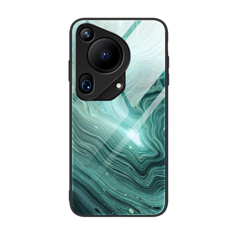 For Huawei Pura 70 Ultra Marble Pattern Glass Protective Phone Case(Water Waves) - Huawei Cases by PMC Jewellery | Online Shopping South Africa | PMC Jewellery | Buy Now Pay Later Mobicred