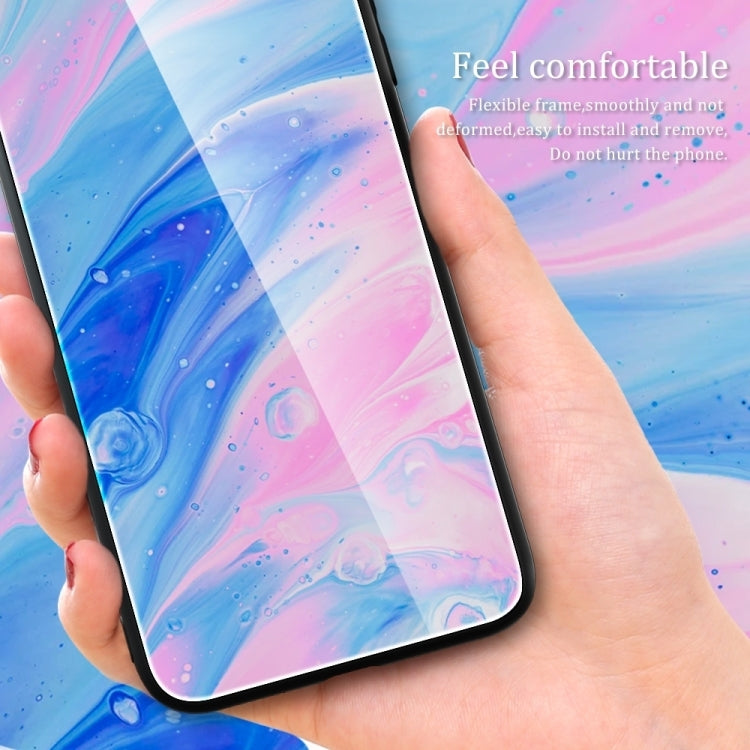 For Huawei Pura 70 Pro Marble Pattern Glass Protective Phone Case(Pink) - Huawei Cases by PMC Jewellery | Online Shopping South Africa | PMC Jewellery | Buy Now Pay Later Mobicred