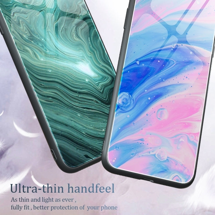 For Huawei Pura 70 Pro Marble Pattern Glass Protective Phone Case(Water Waves) - Huawei Cases by PMC Jewellery | Online Shopping South Africa | PMC Jewellery | Buy Now Pay Later Mobicred