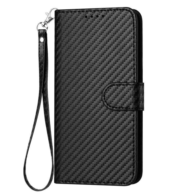 For Motorola Moto G Power 5G 2024 YX0070 Carbon Fiber Buckle Leather Phone Case with Lanyard(Black) - Motorola Cases by PMC Jewellery | Online Shopping South Africa | PMC Jewellery | Buy Now Pay Later Mobicred