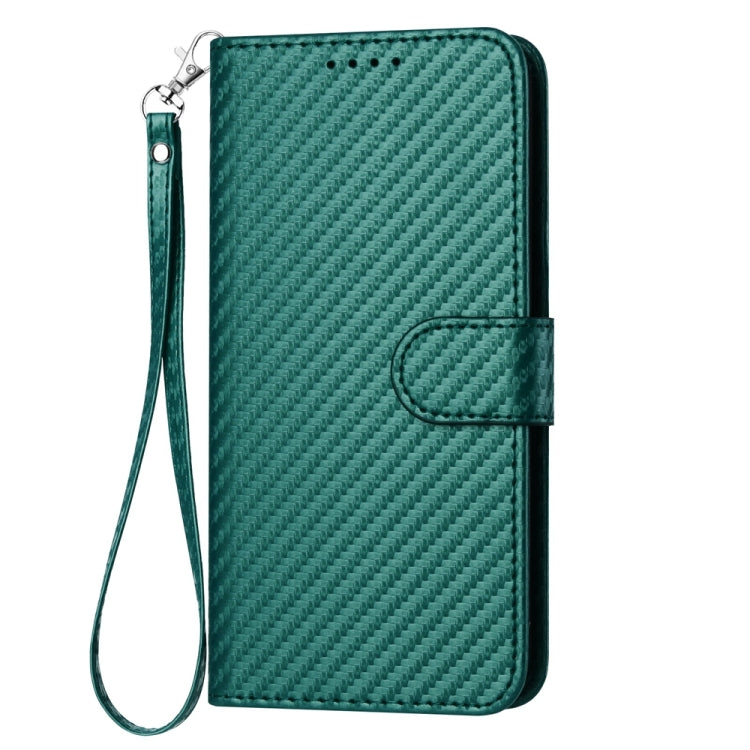 For Motorola Moto G Power 5G 2024 YX0070 Carbon Fiber Buckle Leather Phone Case with Lanyard(Dark Green) - Motorola Cases by PMC Jewellery | Online Shopping South Africa | PMC Jewellery | Buy Now Pay Later Mobicred