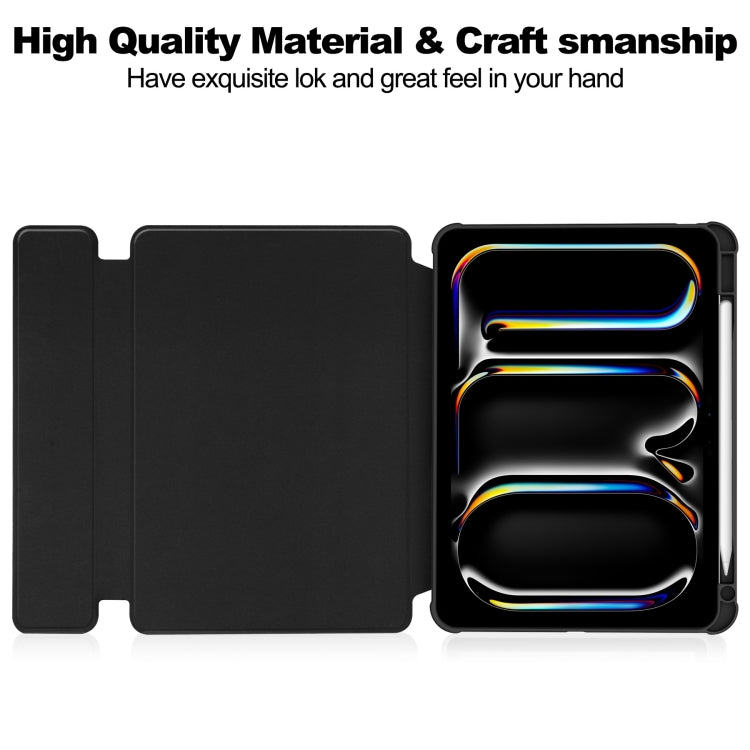 For iPad Pro 13 2024 Transparent Rotation Smart Leather Tablet Case(Black) - iPad Pro 13 2024 Cases by PMC Jewellery | Online Shopping South Africa | PMC Jewellery | Buy Now Pay Later Mobicred