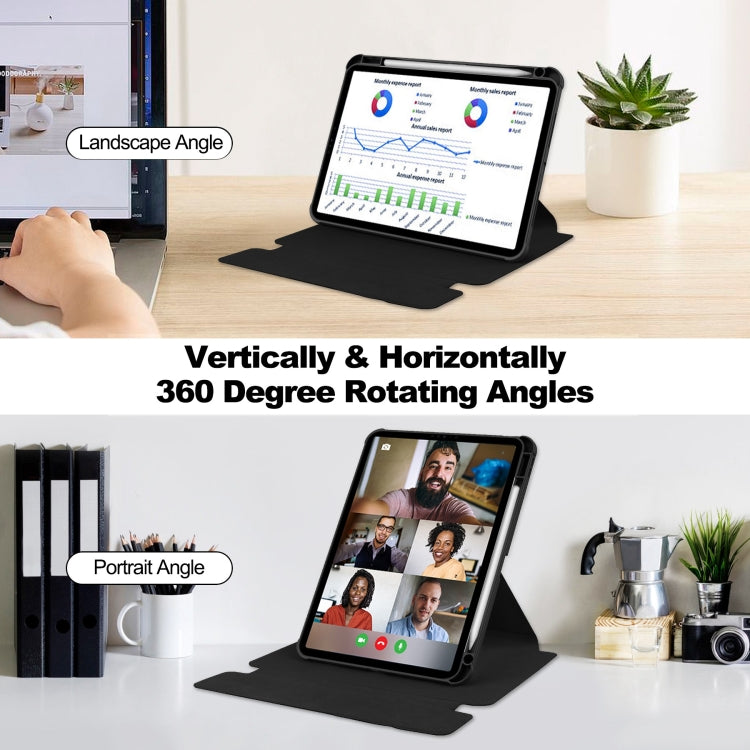 For iPad Air 13 2024 Transparent Rotation Smart Leather Tablet Case(Black) - iPad Air 13 2024 Cases by PMC TechLife | Online Shopping South Africa | PMC TechLife | Buy Now Pay Later Mobicred