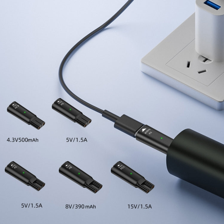 Shaver / Clipper Charging Adapter for Philips, Interface:Type-C to 15V Oval(Black) - Accessories by PMC TechLife | Online Shopping South Africa | PMC TechLife | Buy Now Pay Later Mobicred