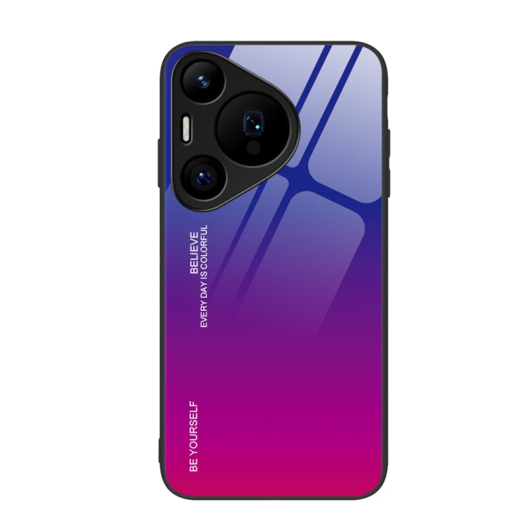 For Huawei Pura 70 Pro Gradient Color Glass Phone Case(Purple Red) - Huawei Cases by PMC Jewellery | Online Shopping South Africa | PMC Jewellery | Buy Now Pay Later Mobicred