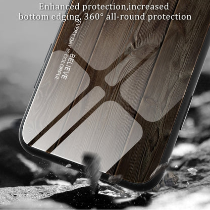 For Huawei Pura 70 Pro Wood Grain Glass Phone Case(Light Brown) - Huawei Cases by PMC Jewellery | Online Shopping South Africa | PMC Jewellery | Buy Now Pay Later Mobicred