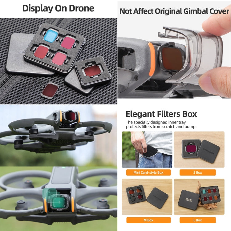 For DJI Avata 2 Sunnylife Camera Lens Filter, Filter:5 in 1 ND8/16/32/64/128 - free shipping - PMC TechLife - Order now!
