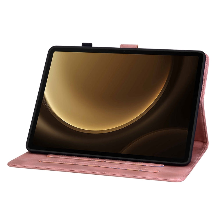 For Samsung Galaxy Tab S9+ / S9 FE+ Lily Embossed Leather Tablet Case(Pink) - free shipping - PMC Jewellery - Order now!