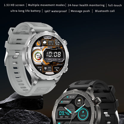 DK67 1.53 inch IP67 BT 5.0 Fitness Sport Smart Watch, Support Bluetooth Call / Sleep / Blood Oxygen / Heart Rate / Blood Pressure Health Monitor(Silver) - Smart Watches by PMC Jewellery | Online Shopping South Africa | PMC Jewellery | Buy Now Pay Later Mobicred