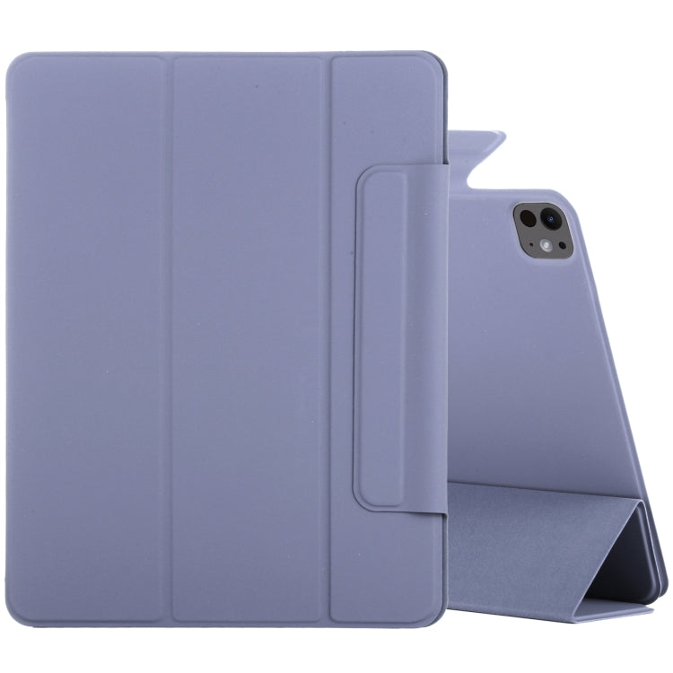For iPad Pro 11 2024 Double-sided Clip Fixed Buckle Magnetic PU Leather Smart Tablet Case(Purple) - iPad Pro 11 2024 Cases by PMC Jewellery | Online Shopping South Africa | PMC Jewellery | Buy Now Pay Later Mobicred