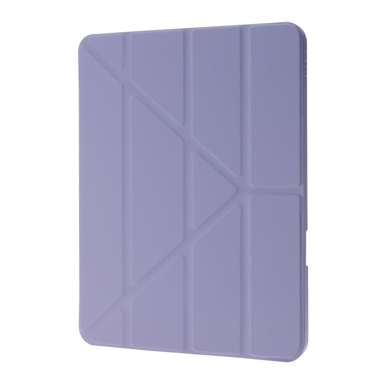 For iPad Air 11 2024 Deformation Transparent Acrylic Leather Tablet Case(Lavender Grey) - iPad Air 11 2024 Cases by PMC Jewellery | Online Shopping South Africa | PMC Jewellery | Buy Now Pay Later Mobicred