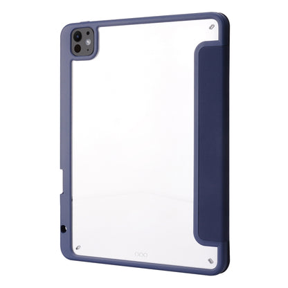 For iPad Pro 11 2024 Deformation Transparent Acrylic Leather Tablet Case(Dark Blue) - iPad Pro 11 2024 Cases by PMC Jewellery | Online Shopping South Africa | PMC Jewellery | Buy Now Pay Later Mobicred