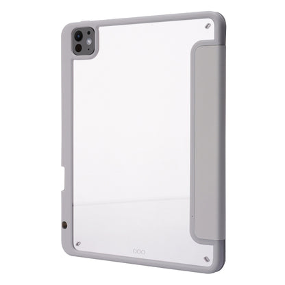 For iPad Pro 11 2024 Deformation Transparent Acrylic Leather Tablet Case(Grey) - iPad Pro 11 2024 Cases by PMC Jewellery | Online Shopping South Africa | PMC Jewellery | Buy Now Pay Later Mobicred