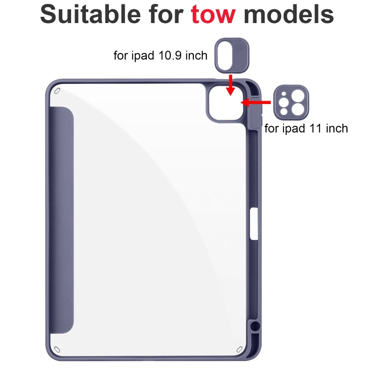 For iPad Air 11 2024 Acrylic 3-folding Smart Leather Tablet Case(Purple) - iPad Air 11 2024 Cases by PMC TechLife | Online Shopping South Africa | PMC TechLife | Buy Now Pay Later Mobicred