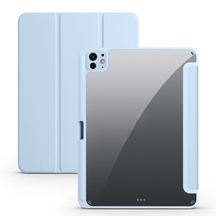 For iPad Pro 13 2024 Acrylic 3-folding Smart Leather Tablet Case(Sky Blue) - iPad Pro 13 2024 Cases by PMC TechLife | Online Shopping South Africa | PMC TechLife | Buy Now Pay Later Mobicred