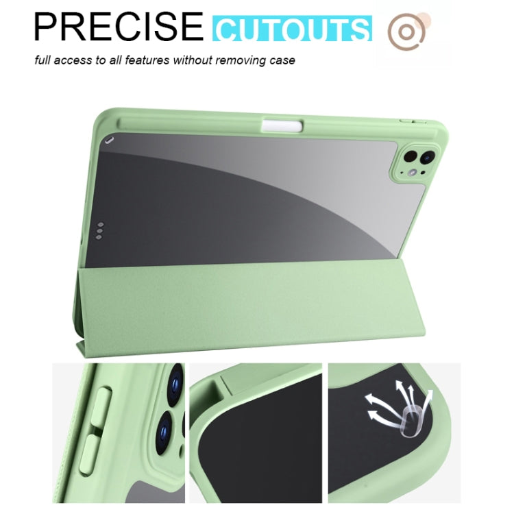 For iPad Pro 13 2024 Acrylic 3-folding Smart Leather Tablet Case(Green) - iPad Pro 13 2024 Cases by PMC Jewellery | Online Shopping South Africa | PMC Jewellery | Buy Now Pay Later Mobicred