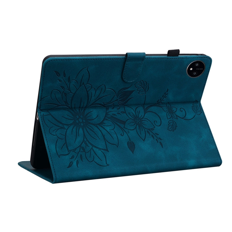 For Huawei MatePad Pro 11 2022 Lily Embossed Leather Tablet Case(Dark Blue) - Huawei by PMC TechLife | Online Shopping South Africa | PMC TechLife | Buy Now Pay Later Mobicred