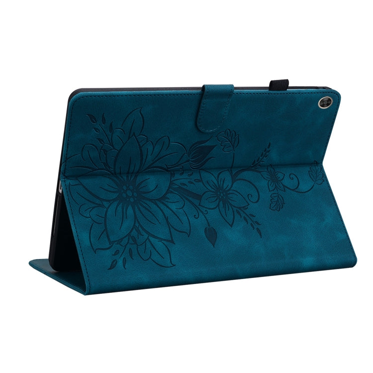For Huawei MatePad T 10s / Enjoy Tablet 2 Lily Embossed Leather Tablet Case(Dark Blue) - Huawei by PMC TechLife | Online Shopping South Africa | PMC TechLife | Buy Now Pay Later Mobicred