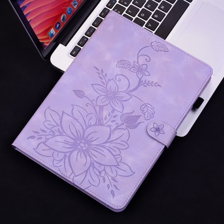 For Honor Pad X8 Pro / X9 2023 Lily Embossed Leather Tablet Case(Purple) - free shipping - PMC TechLife - Order now!