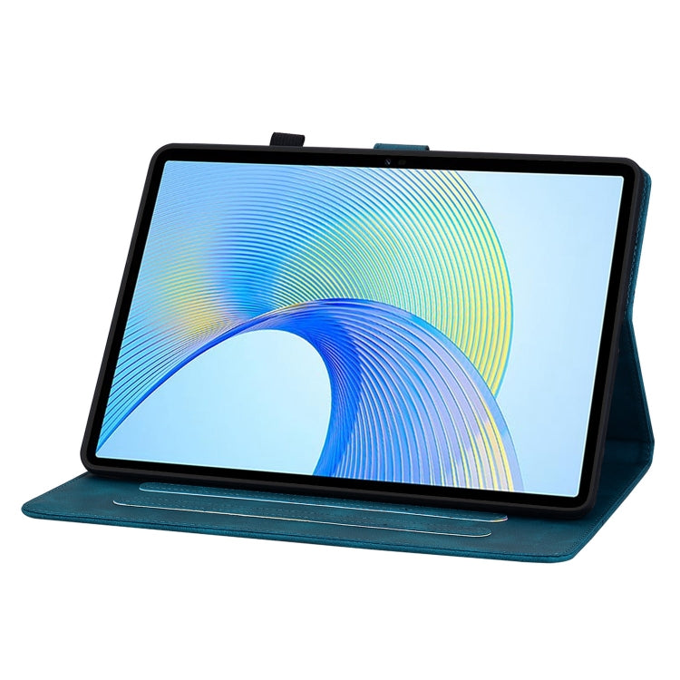 For Honor Pad X8 Pro / X9 2023 Lily Embossed Leather Tablet Case(Dark Blue) - Honor by PMC TechLife | Online Shopping South Africa | PMC TechLife | Buy Now Pay Later Mobicred