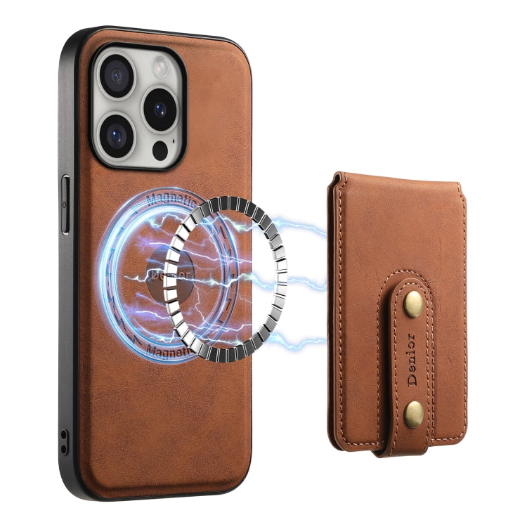 For iPhone 16 Pro Max Denior D14 NK Retro Pattern MagSafe Magnetic Card Holder Leather Phone Case(Brown) - free shipping - PMC TechLife - Order now!