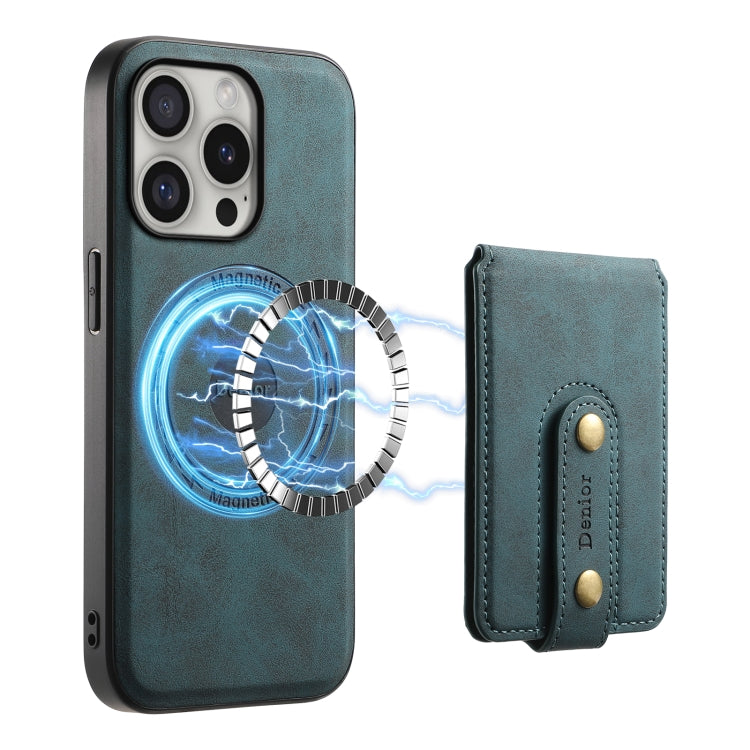 For iPhone 16 Pro Max Denior D14 NK Retro Pattern MagSafe Magnetic Card Holder Leather Phone Case(Blue) - free shipping - PMC TechLife - Order now!