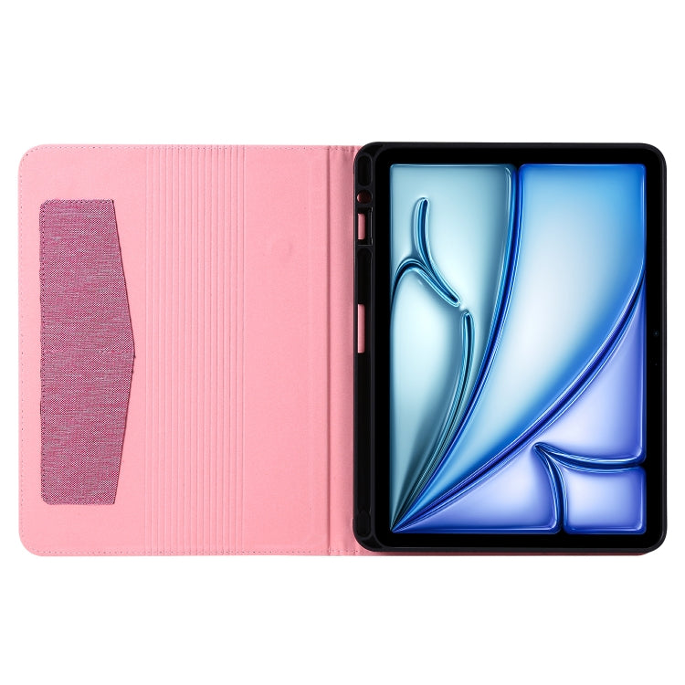 For iPad Air 13 2024 Fabric Leather Tablet Case(Rose Red) - iPad Air 13 2024 Cases by PMC Jewellery | Online Shopping South Africa | PMC Jewellery | Buy Now Pay Later Mobicred