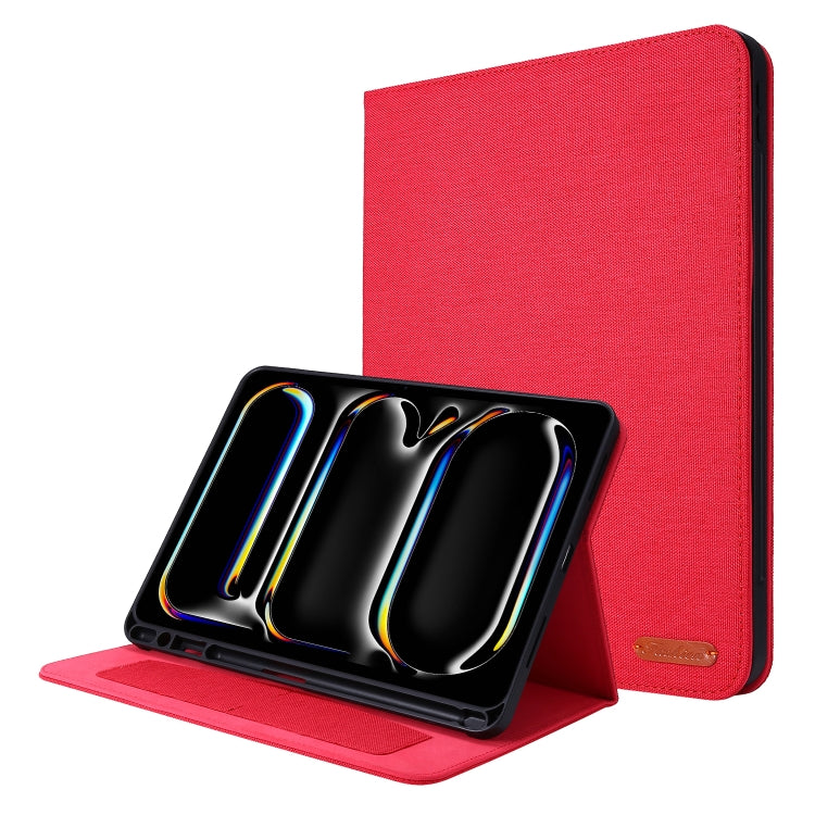 For iPad Pro 13 2024 Fabric Leather Tablet Case(Red) - iPad Pro 13 2024 Cases by PMC Jewellery | Online Shopping South Africa | PMC Jewellery | Buy Now Pay Later Mobicred