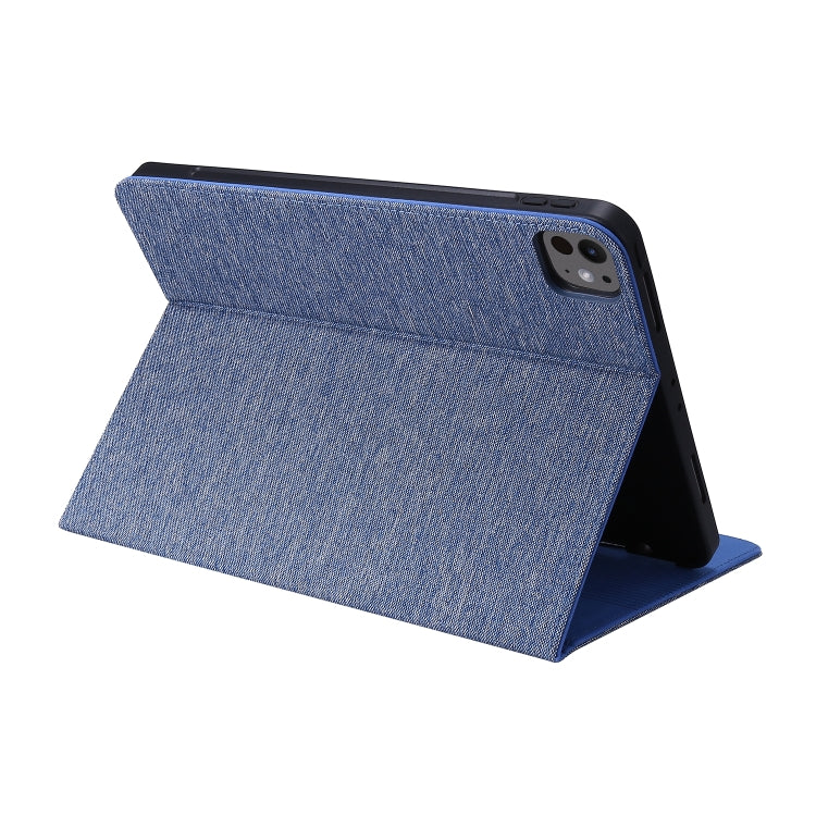 For iPad Pro 13 2024 Fabric Leather Tablet Case(Blue) - iPad Pro 13 2024 Cases by PMC Jewellery | Online Shopping South Africa | PMC Jewellery | Buy Now Pay Later Mobicred